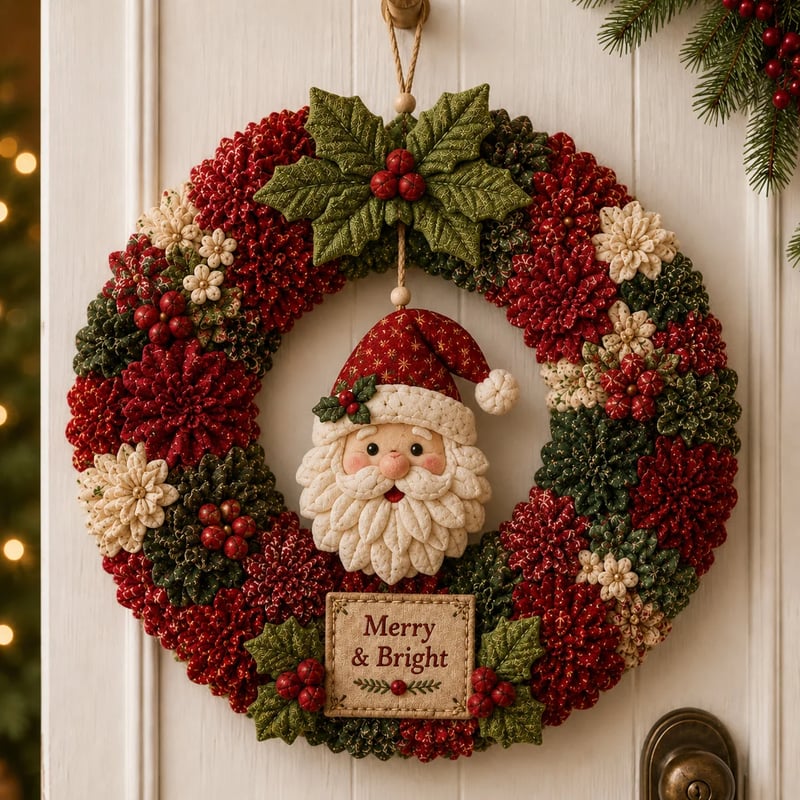 🎄 DIY Christmas Wreath Kit with Pinboard Art – Handmade Christmas Window Decoration