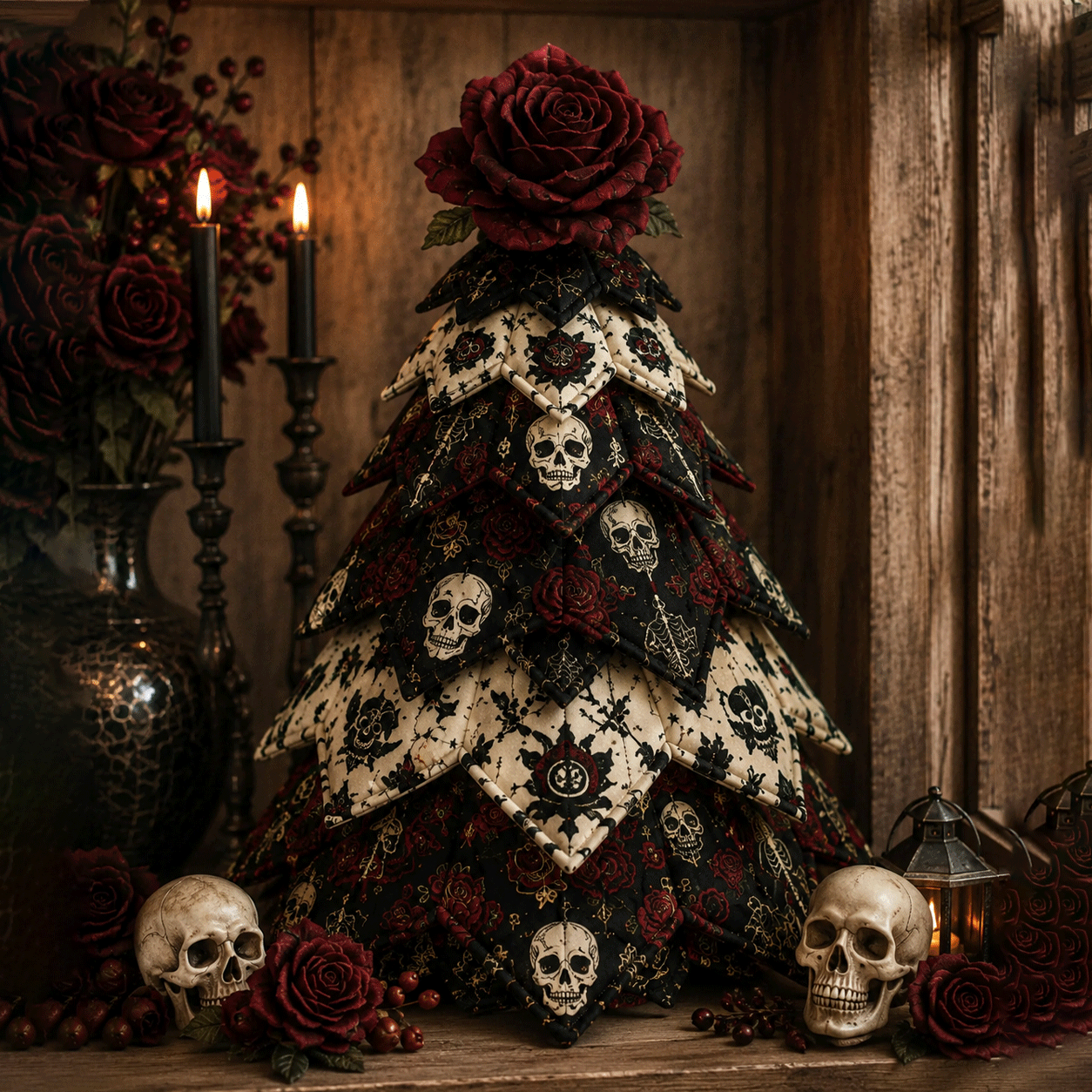 🎃🧵 DIY Halloween Quilted Fabric Tree Kit – Festive Halloween Countdown! 🎃✨