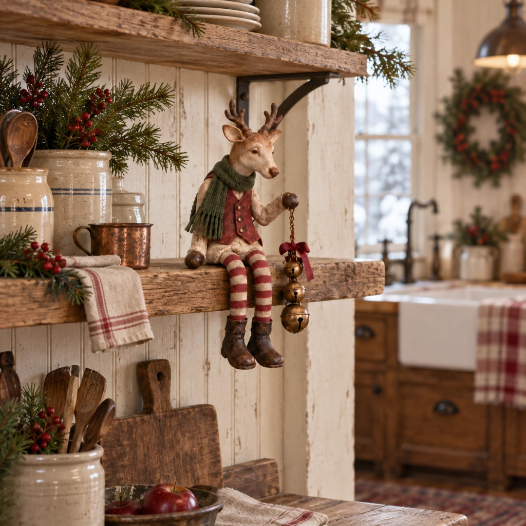 🦌🎄 Sitting Reindeer Figurine--a little Christmas charm for every corner