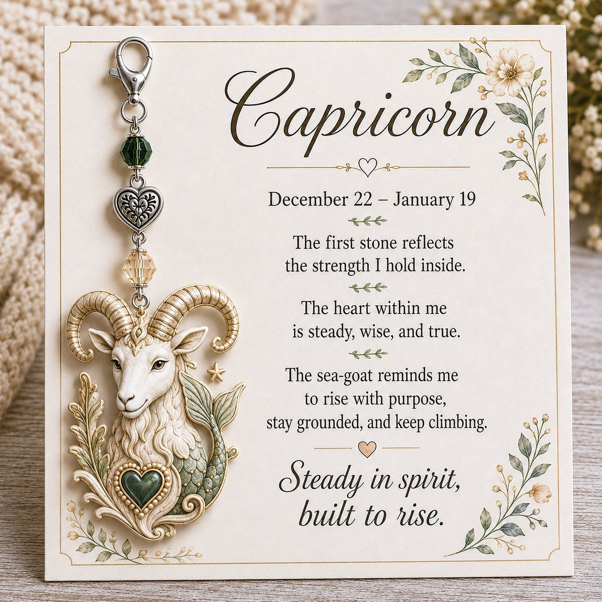 🌙💎 A small charm tailor-made for her – Zodiac Charm Commemorative Card