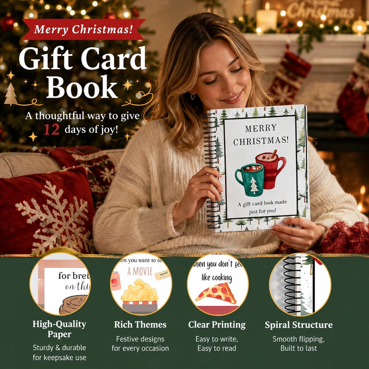 🎄📖 12-Page Gift Card Album-Turn Gift Cards Into a Christmas Surprise Experience