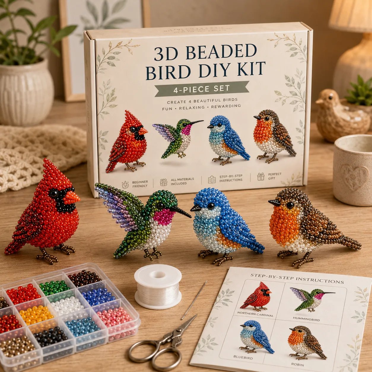 🐦Your New Favorite Cozy Hobby Is Here! ✨ Tiny 3D Beaded Animal DIY Kit