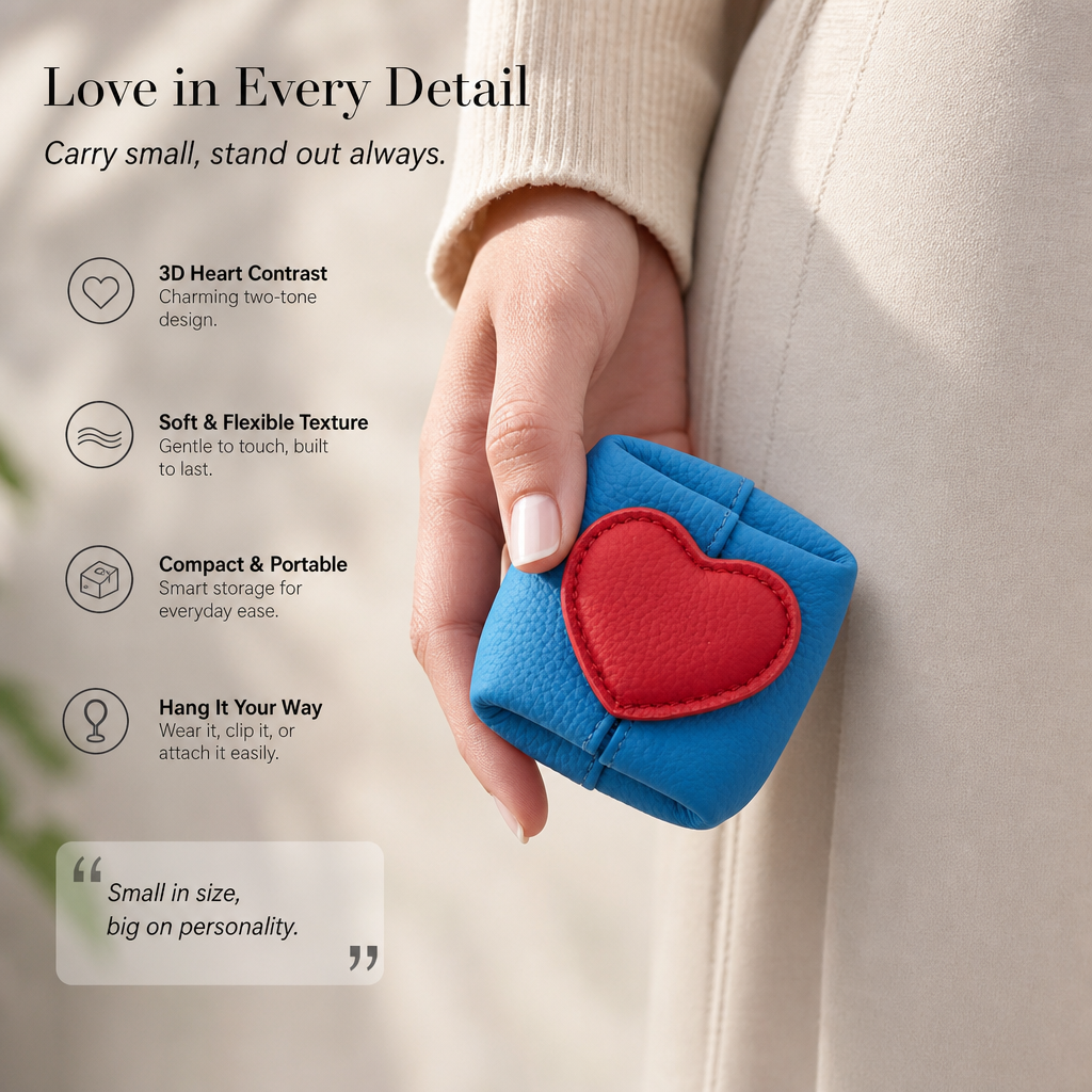🥹💖A small, divine luxury gift for jewelry lovers --Sweetheart Mini Leather Clutch