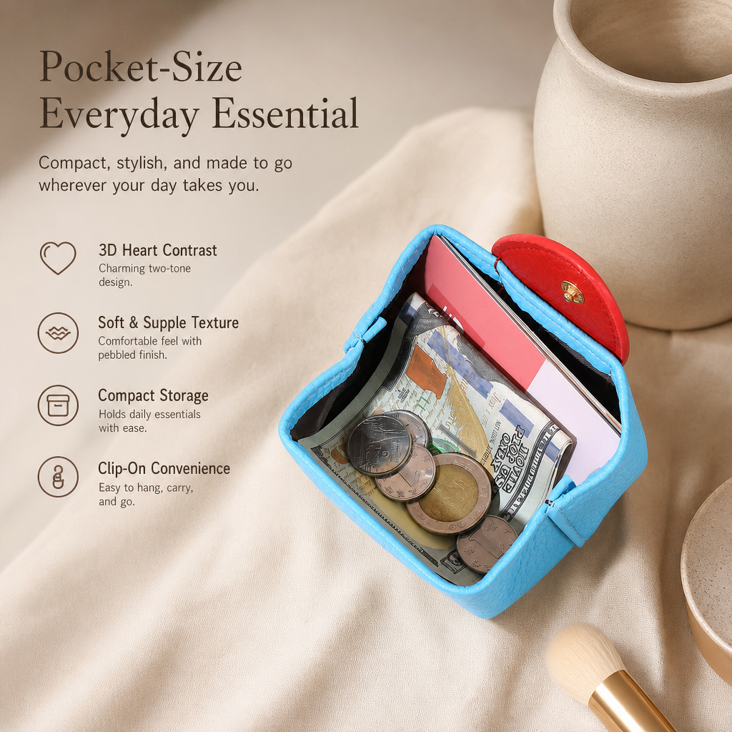 🥹💖A small, divine luxury gift for jewelry lovers --Sweetheart Mini Leather Clutch