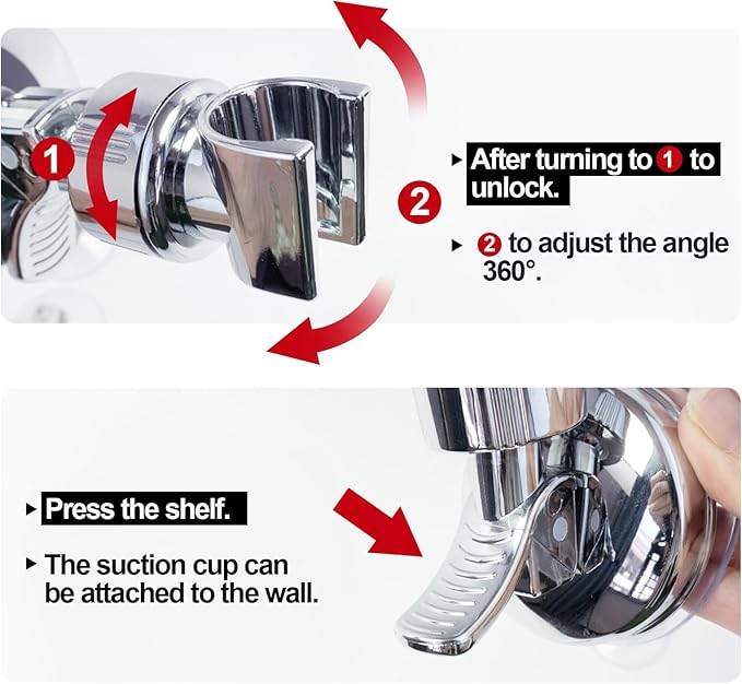 ✨Place Your Shower Head Exactly Where You Need It Drill-Free! 🚿