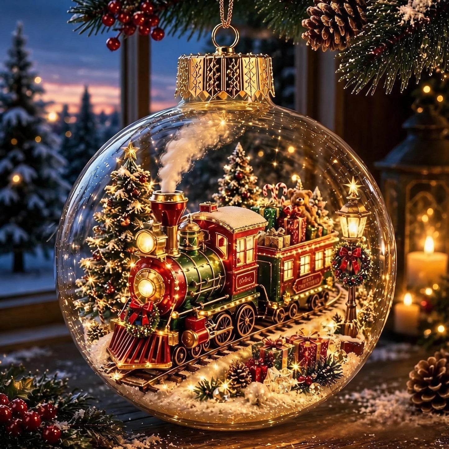 🎄 Illuminated Christmas Diorama Bauble — Instant Warm Glow & Festive Magic! ✨🕯️