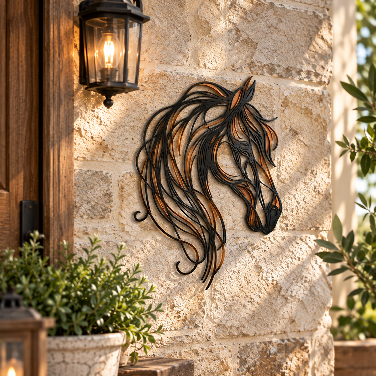 🐎Openwork metal wall art featuring a horse’s head-– Elegant Equestrian Grace for Your Wall