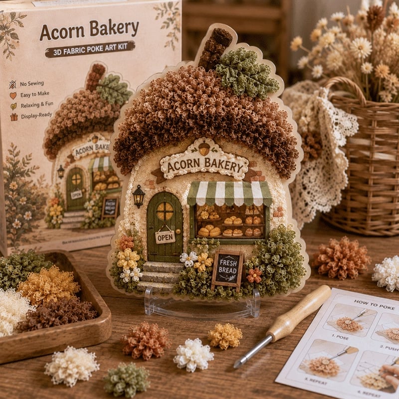 🏡Seamless 3D Textile Art Kit Fairy Village ✨
