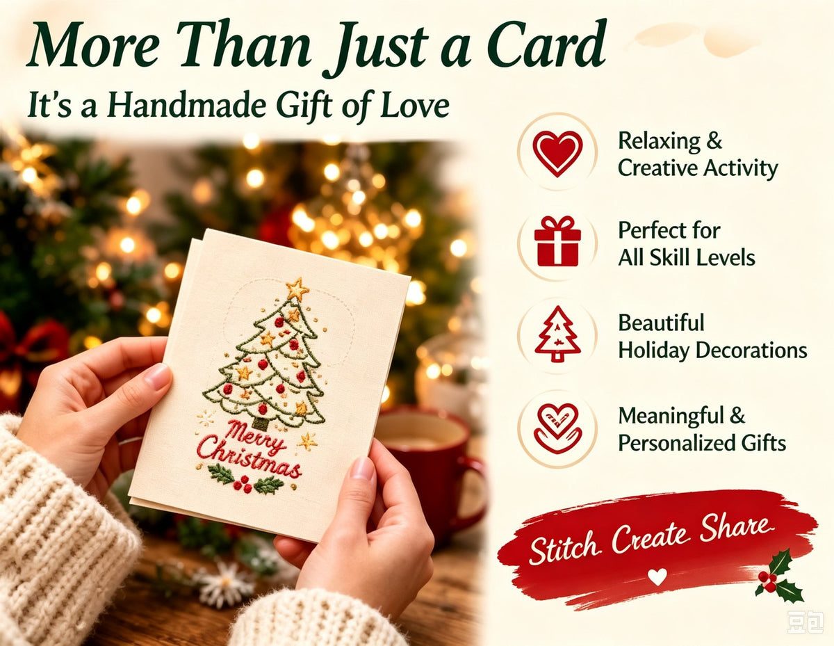 🎄 DIY Christmas Embroidery Card Kit--stitch your own heartfelt Christmas cards🩷