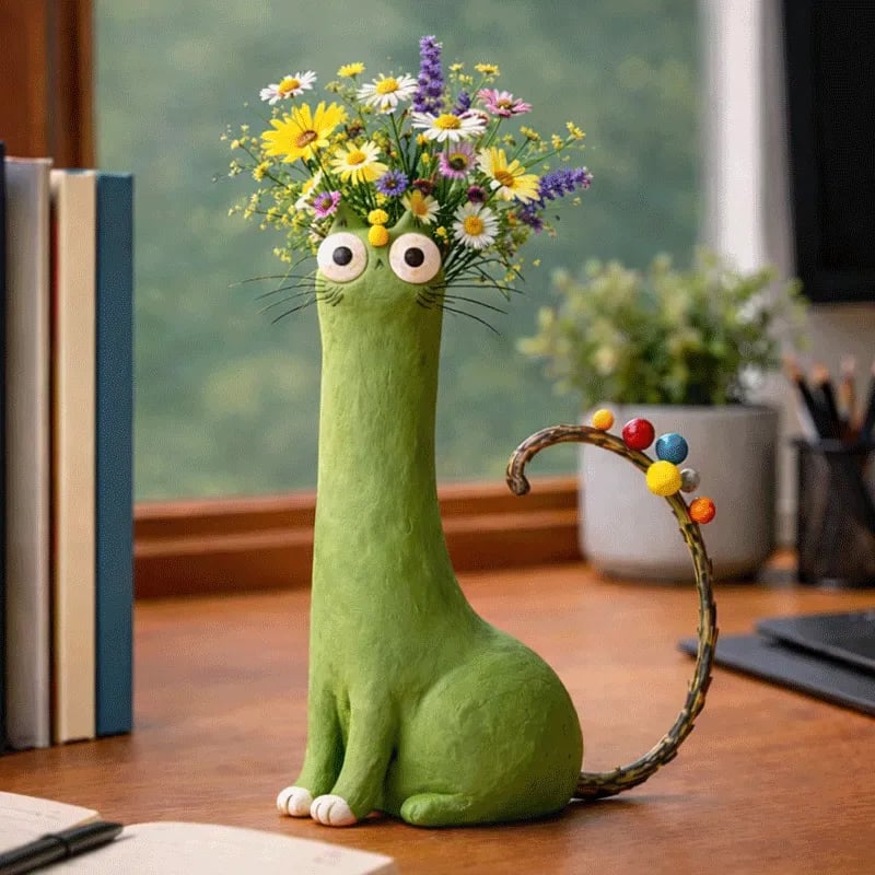 😻 Cats that hold your flowers – because your home needs more purrsonality! 🌼