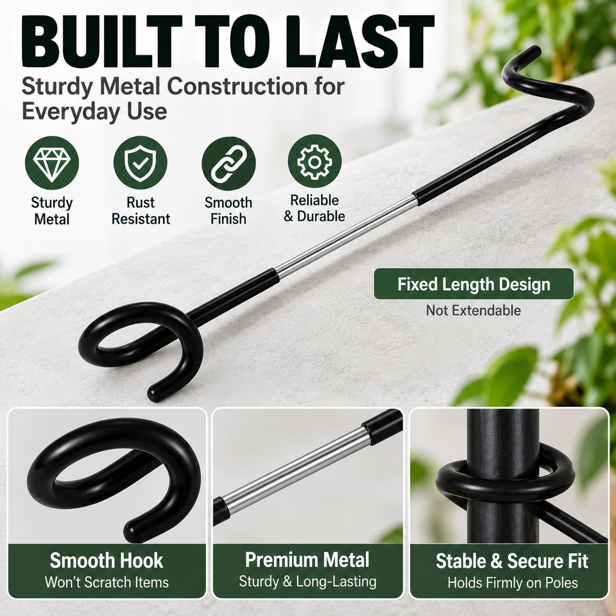 🪴🔧 No-Drill Plant Pole Hanging Hook--turn a vertical pole into extra hanging space