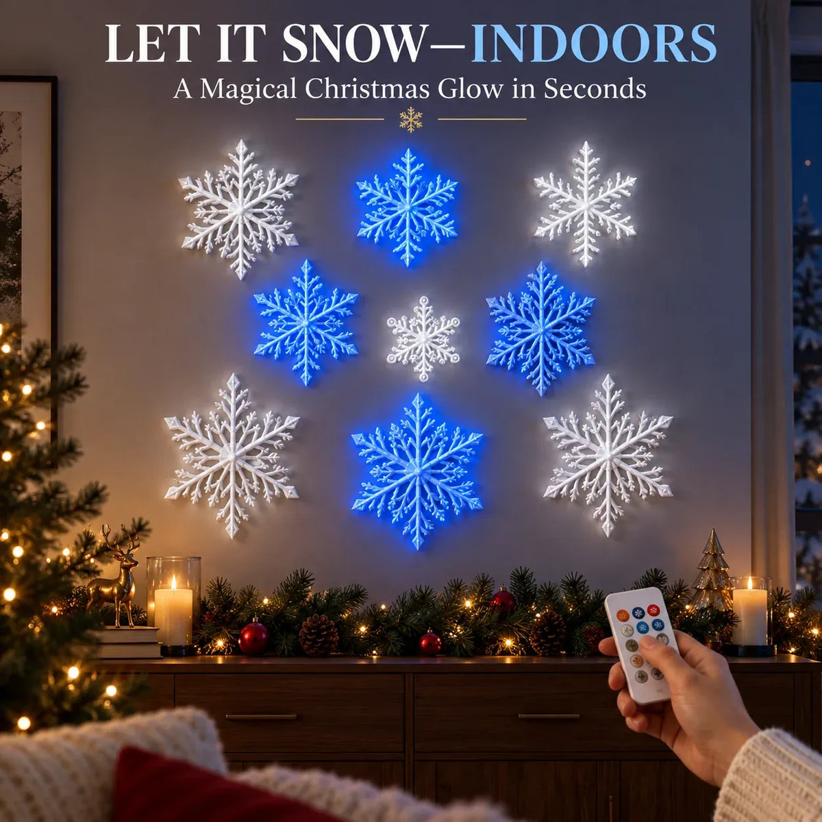 ❄️✨ LED Snowflake Wall Lights — hang them up, and bring a winter wonderland indoors
