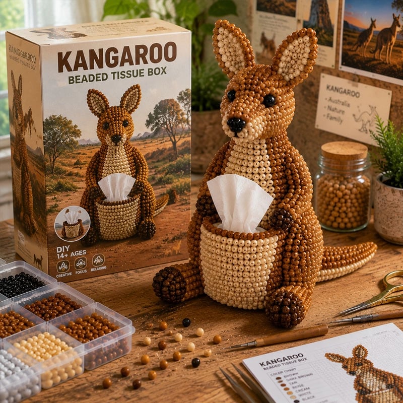 🔥Last Day 50% OFF 🔥THE CUTEST HANDMADE GIFT OF 2026! -- Beaded Animal Tissue Box DIY Kit🎁🦘