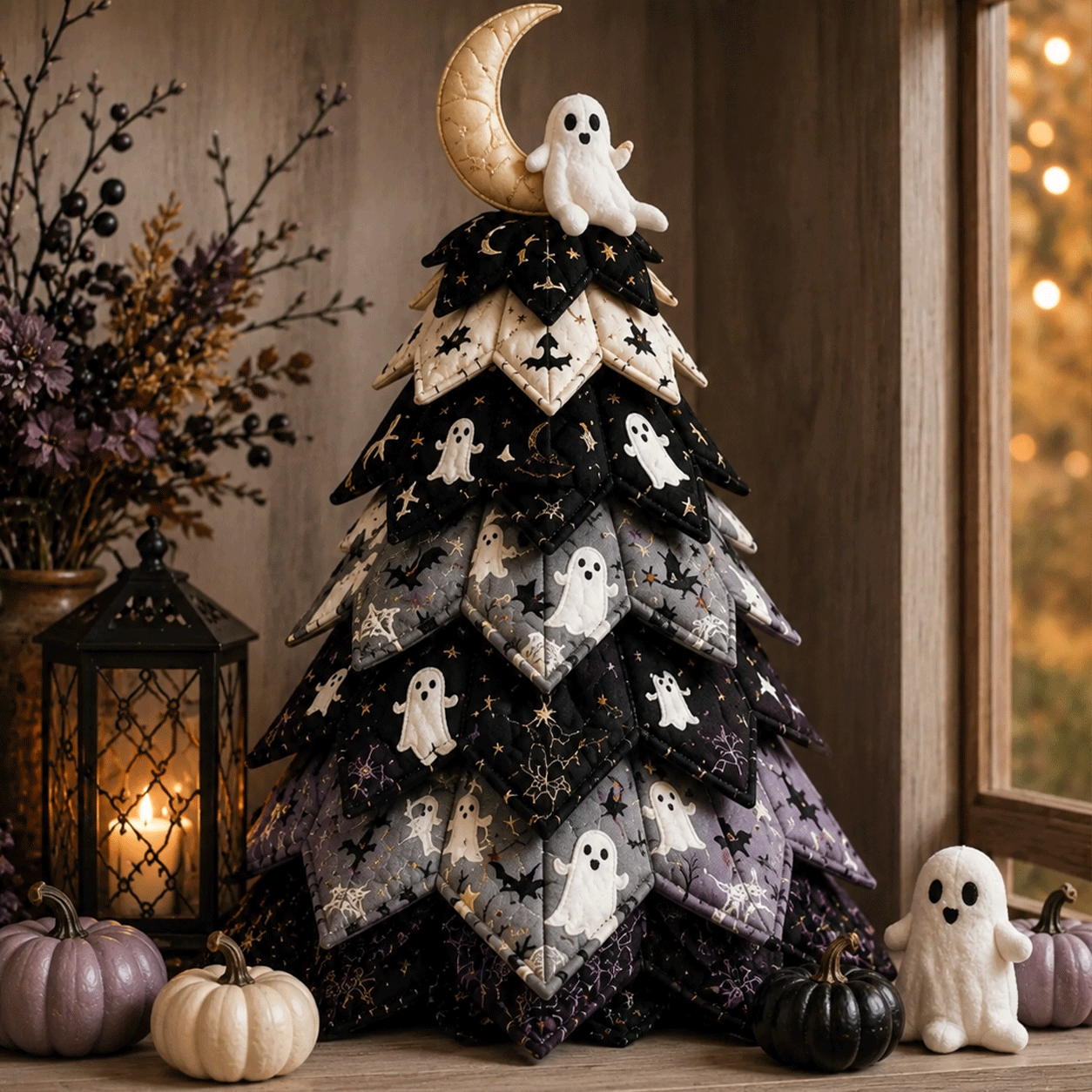 🎃🧵 DIY Halloween Quilted Fabric Tree Kit – Festive Halloween Countdown! 🎃✨