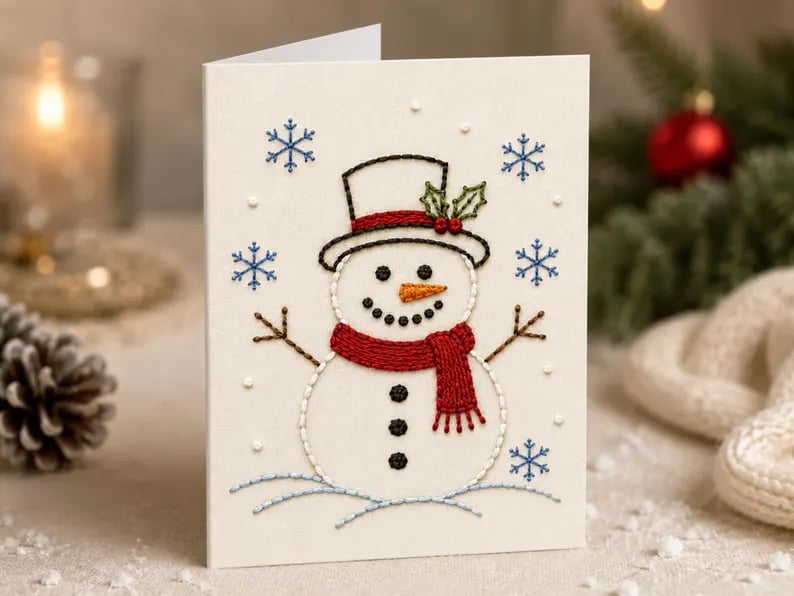 🎄 DIY Christmas Embroidery Card Kit--stitch your own heartfelt Christmas cards🩷