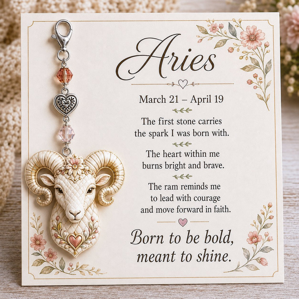 🌙💎 A small charm tailor-made for her – Zodiac Charm Commemorative Card