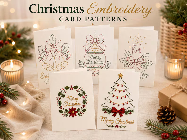 🎄 DIY Christmas Embroidery Card Kit--stitch your own heartfelt Christmas cards🩷