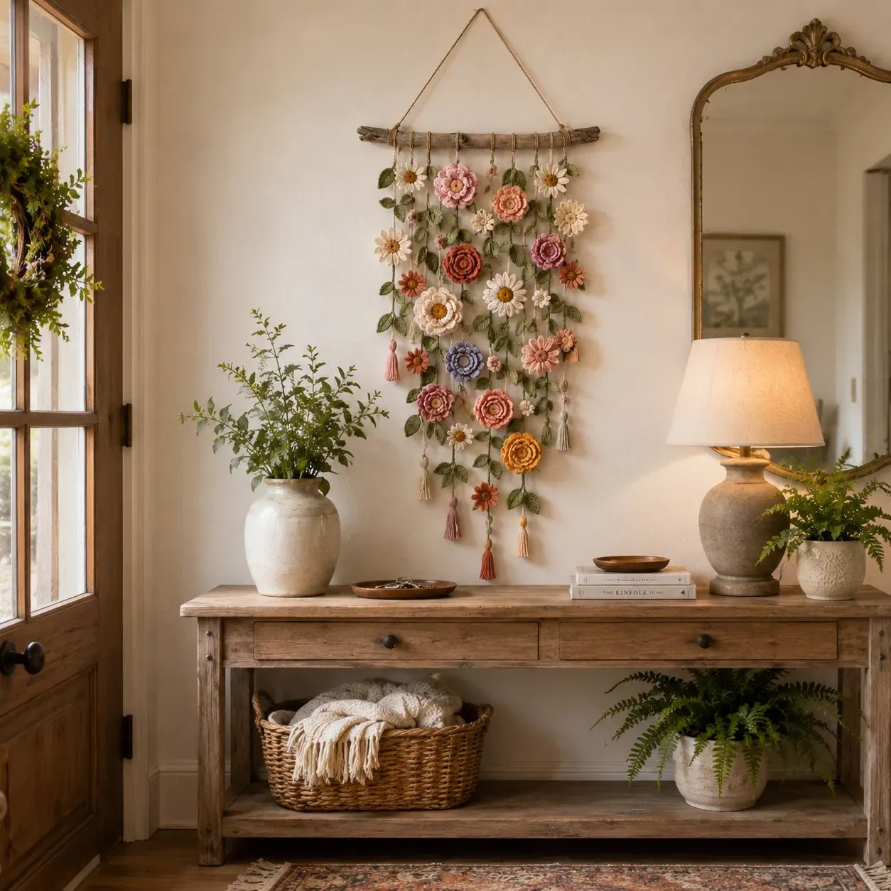 🌸Boho Crochet Flower Wall Hanging Decor✨