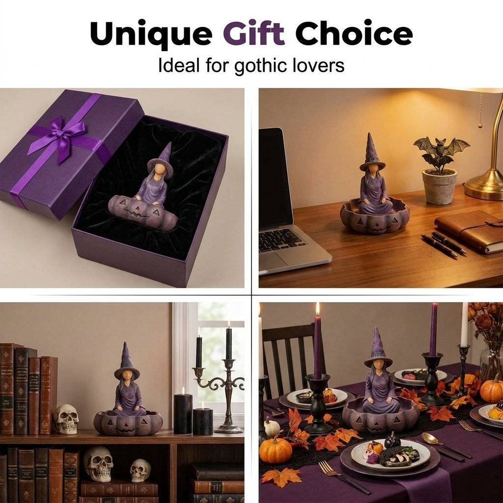 🧙 Witch Pumpkin Storage Tray - Resin Halloween decorations