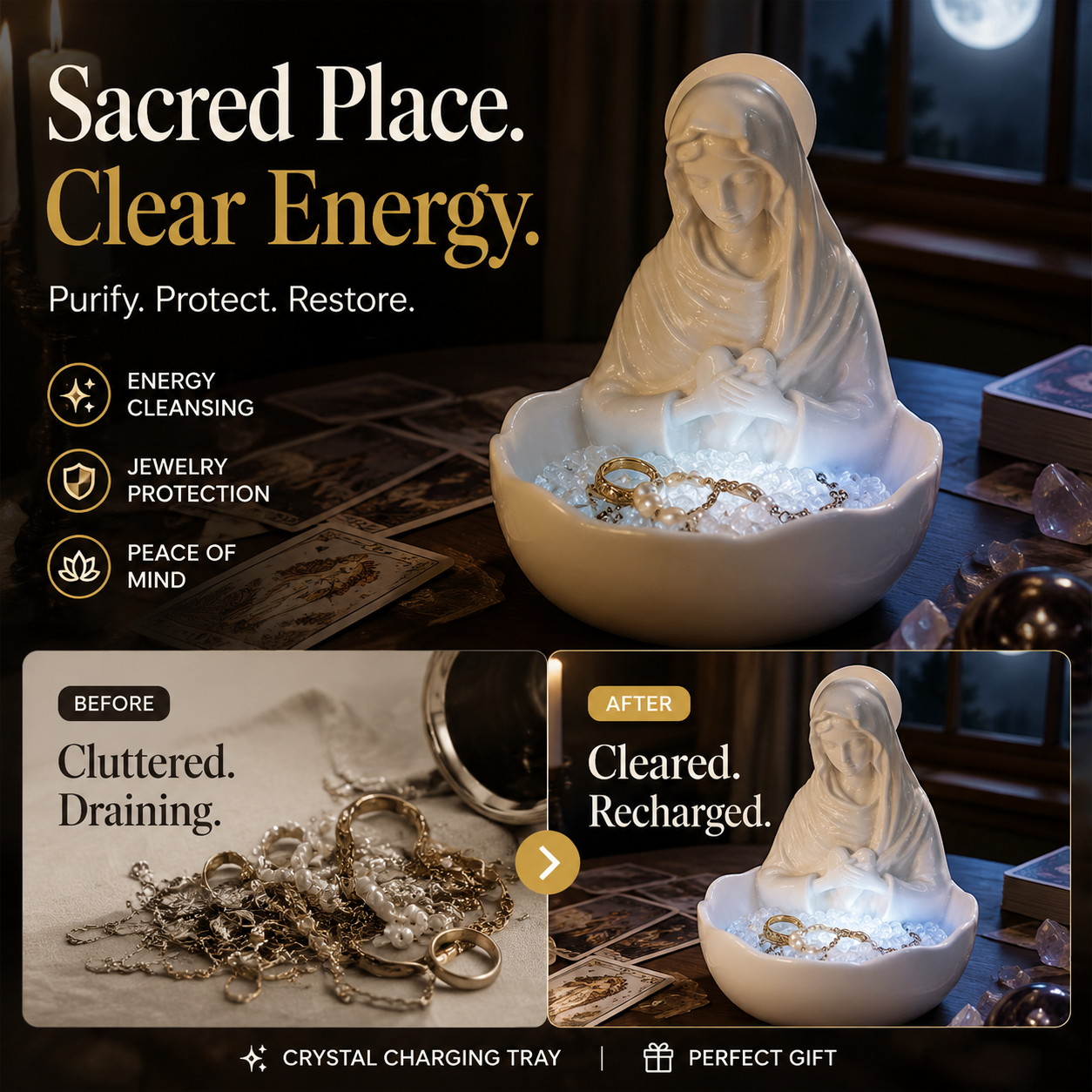 ⏳Limited Time 40% Discount⏰Elegant Resin Desktop Sculpture Jewelry Tray🧕