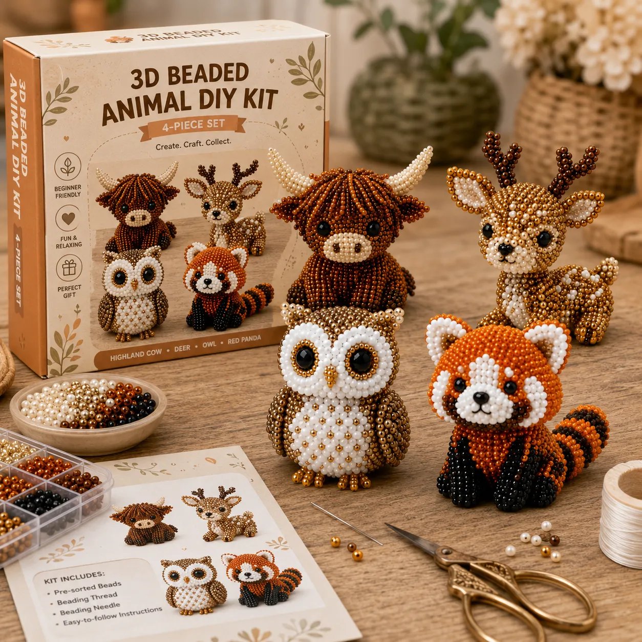 🐦Your New Favorite Cozy Hobby Is Here! ✨ Tiny 3D Beaded Animal DIY Kit