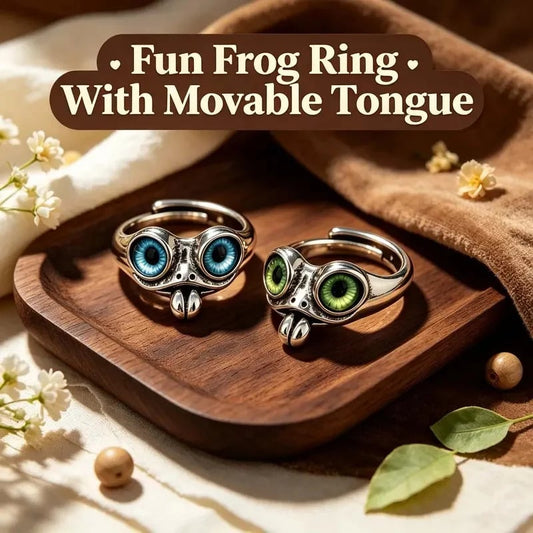 🐸 Movable Tongue Frog Ring – Quirky, Eye-Catching, and Full of Personality