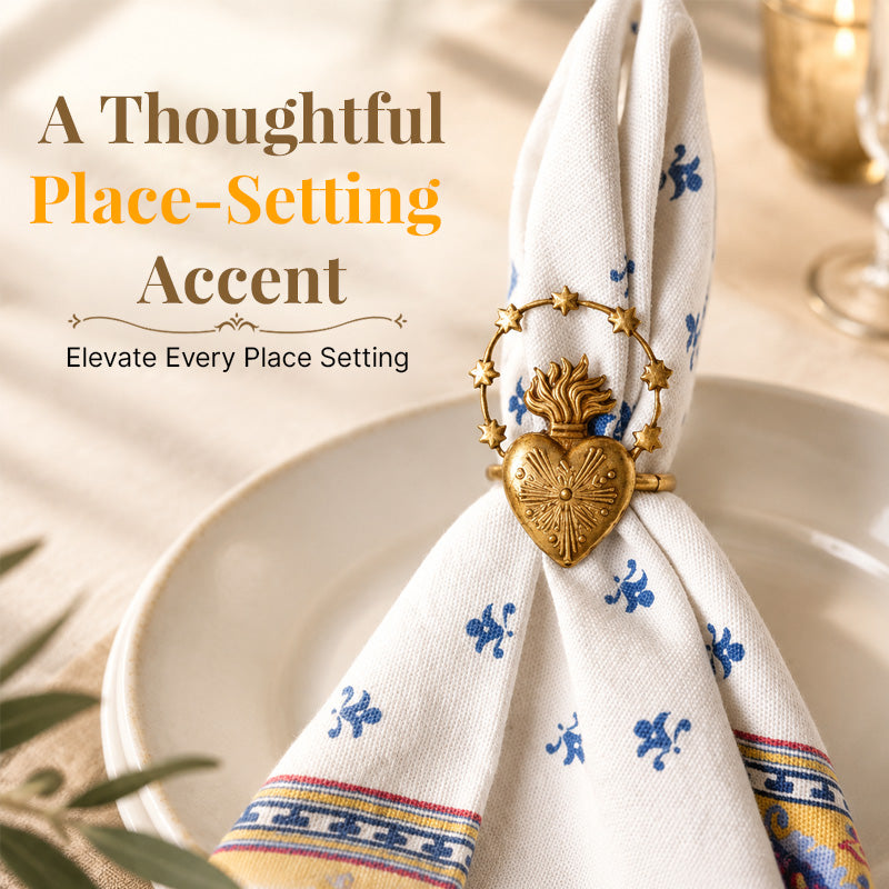 ✝️🕊️ Sacred Heart Religious Napkin Ring--a reverent finishing touch for every place setting