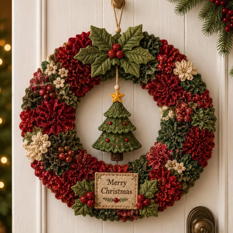 🎄 DIY Christmas Wreath Kit with Pinboard Art – Handmade Christmas Window Decoration