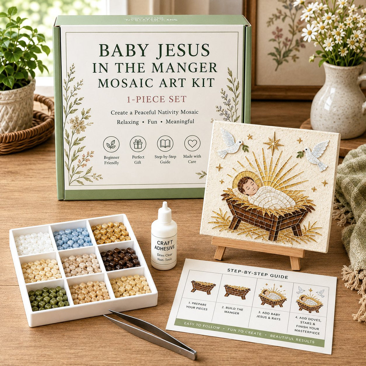 ✝️ Nativity Collage Craft Bag--Craft Peaceful, Faith-Filled Keepsakes at Home! ✨🕊️