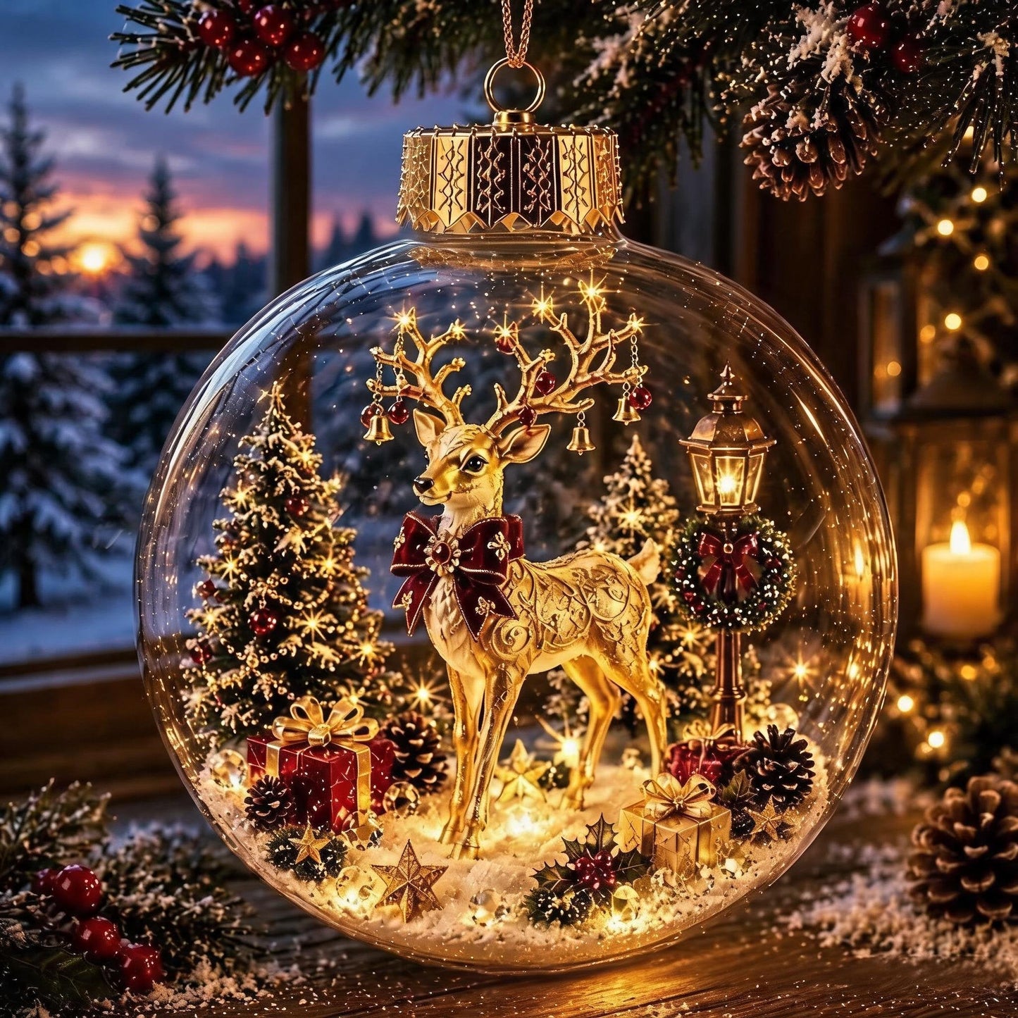 🎄 Illuminated Christmas Diorama Bauble — Instant Warm Glow & Festive Magic! ✨🕯️