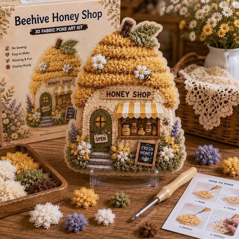 🏡Seamless 3D Textile Art Kit Fairy Village ✨