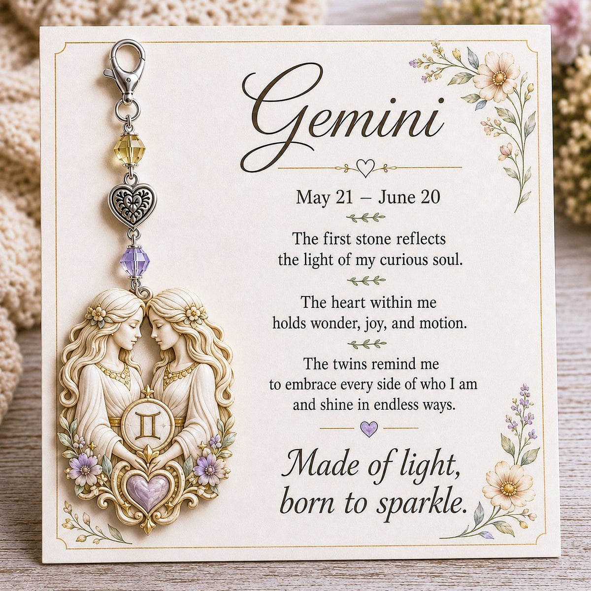 🌙💎 A small charm tailor-made for her – Zodiac Charm Commemorative Card