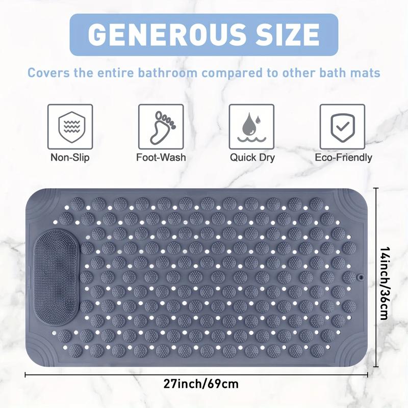 🛁Extra Large Non-Slip Bath & Shower Mat with Drainage Holes ✨