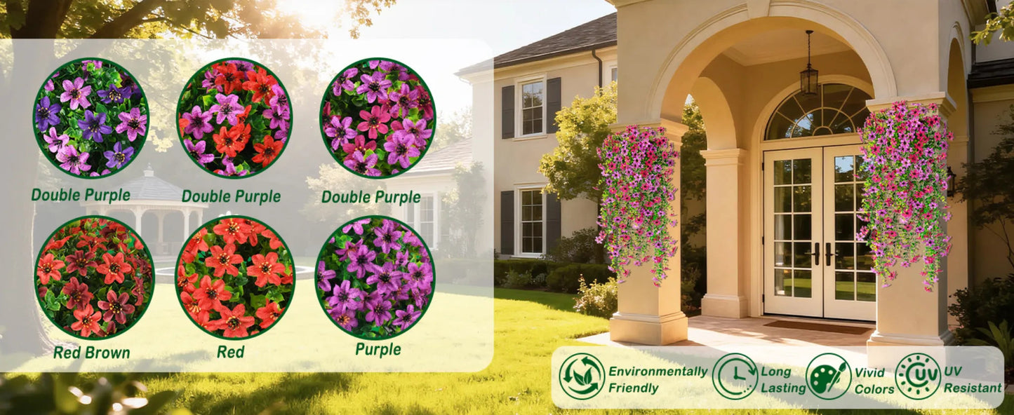 ✨ Buy 1 Get 1 Free ✨🌷Cascading Daisy and Eucalyptus Flowers for Outdoor – UV Resistan