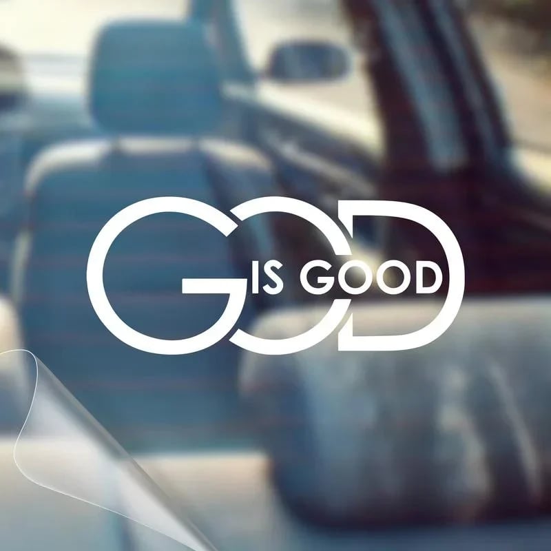 🙏 “God Is Good” Christian Car Decal – Four words. One truth🎁
