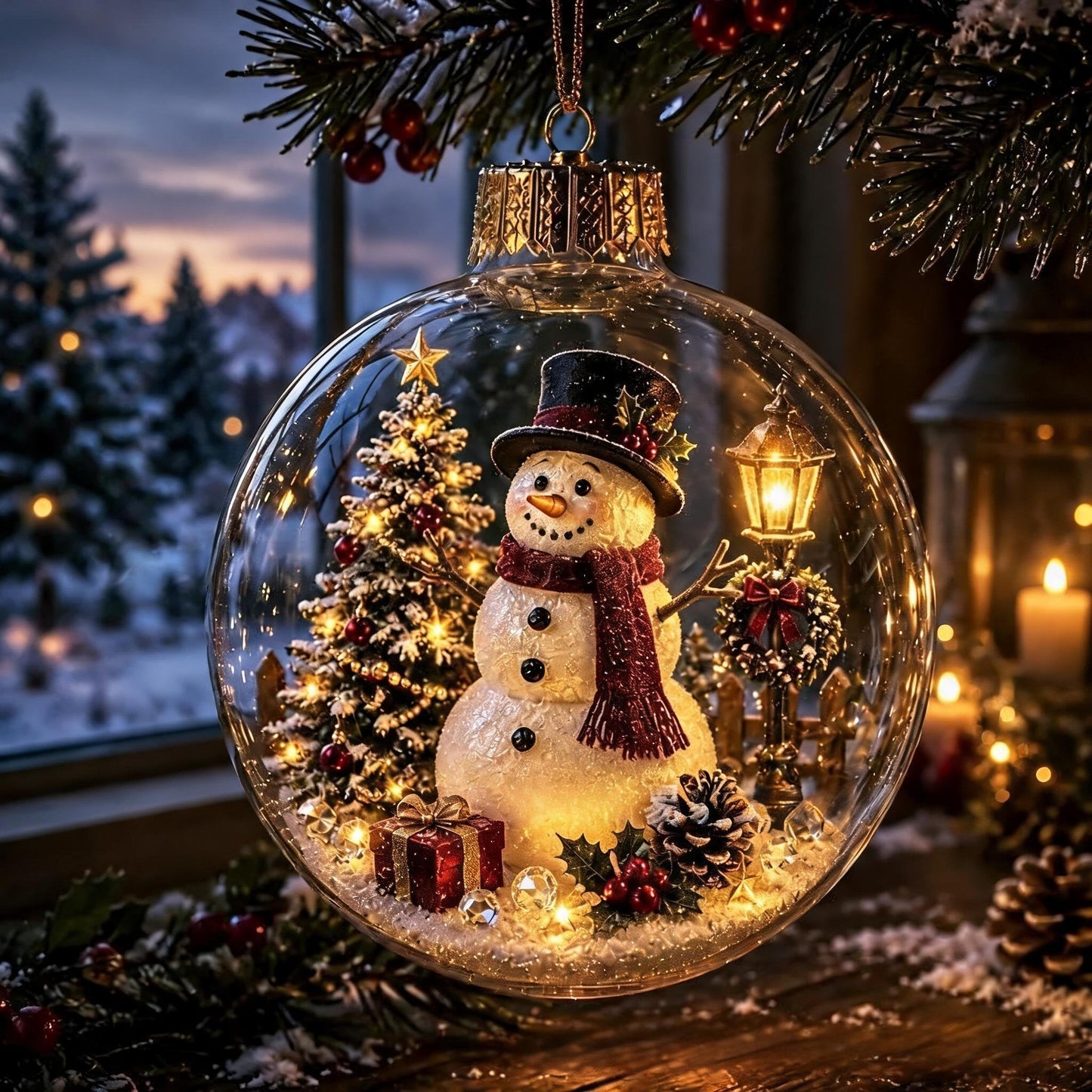 🎄 Illuminated Christmas Diorama Bauble — Instant Warm Glow & Festive Magic! ✨🕯️