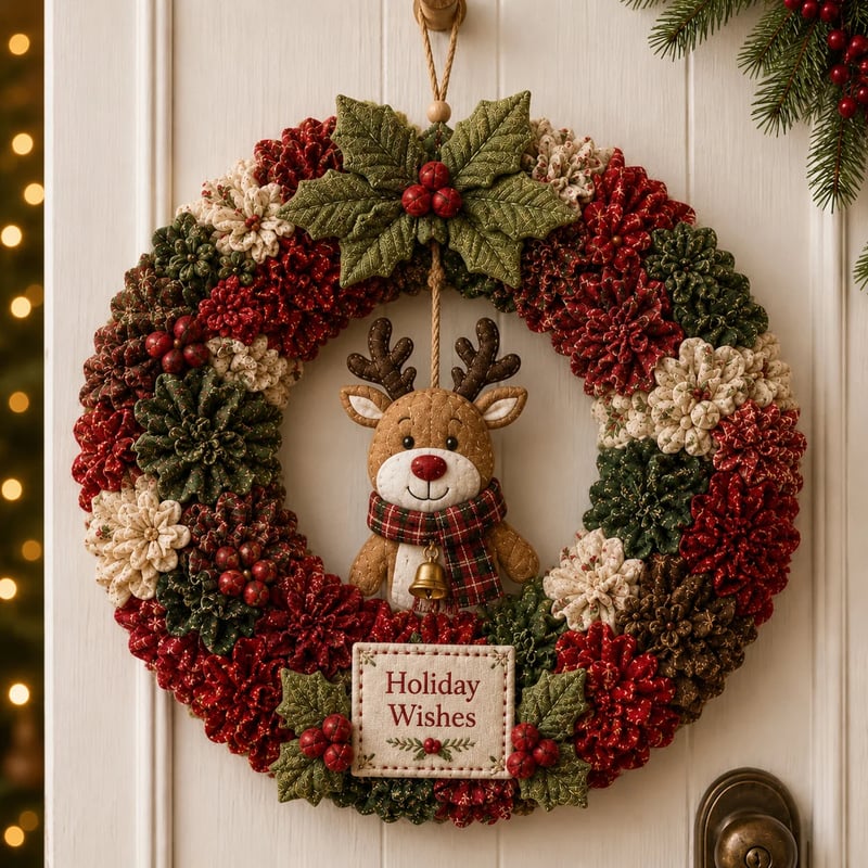 🎄 DIY Christmas Wreath Kit with Pinboard Art – Handmade Christmas Window Decoration