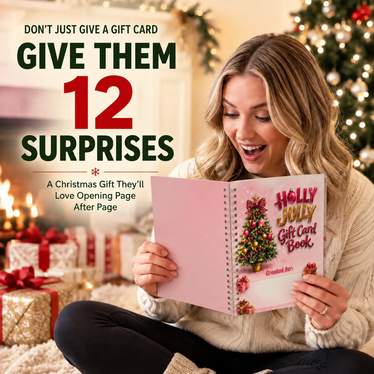 🎄📖 12-Page Gift Card Album-Turn Gift Cards Into a Christmas Surprise Experience