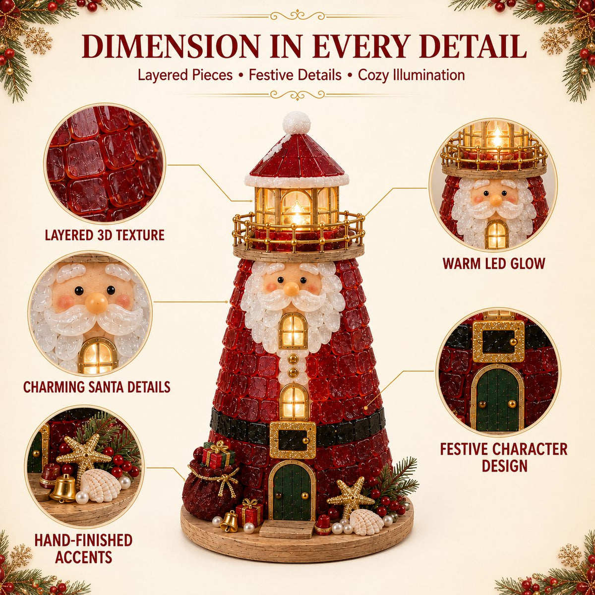 🎄 DIY Lighted Christmas Sea Glass-Style Lighthouse Kit — Create your own glowing holiday magic! ✨🕯️