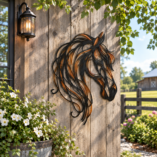 🐎Openwork metal wall art featuring a horse’s head-– Elegant Equestrian Grace for Your Wall