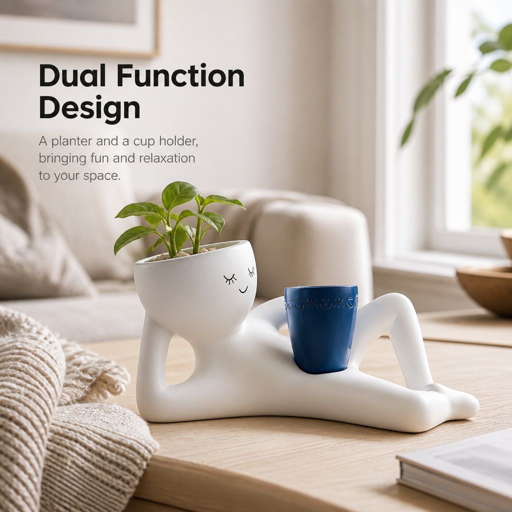 🌵Lazy Lounger Face Planter(Creative Double-Pot Edition) ✨