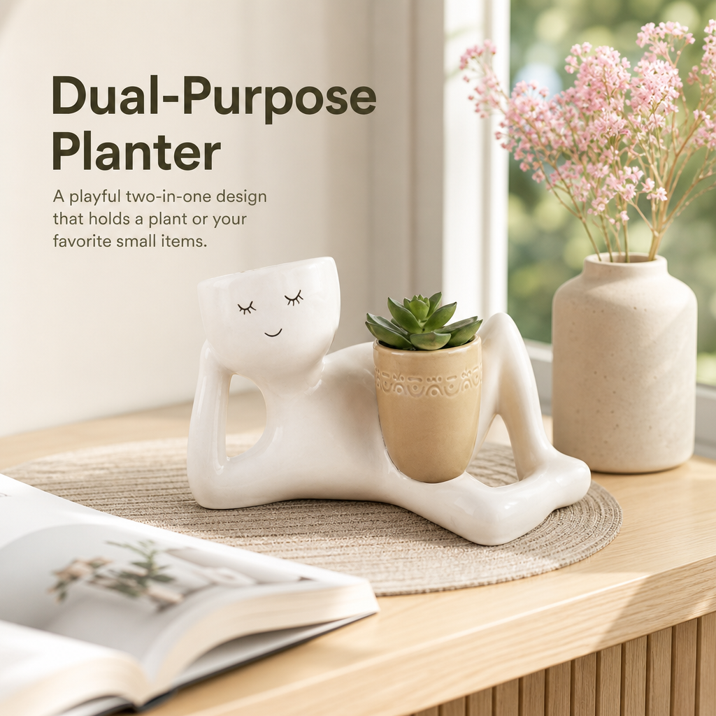 🌵Lazy Lounger Face Planter(Creative Double-Pot Edition) ✨