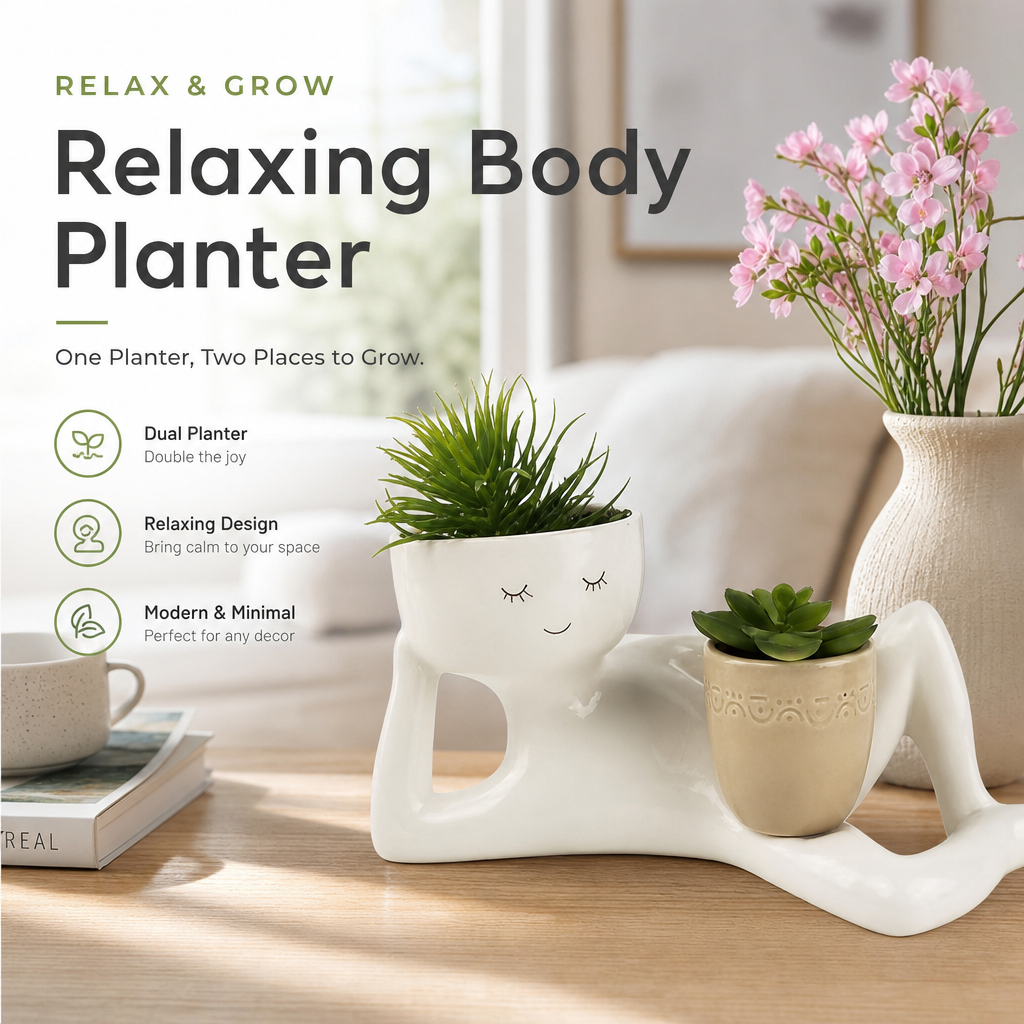 🌵Lazy Lounger Face Planter(Creative Double-Pot Edition) ✨