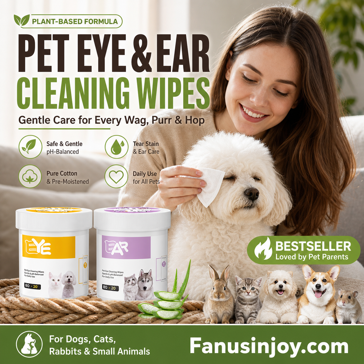 ✨️Surprise: 49% off 🐈Gentle Eye and Ear Cleaning Wipes for Pets 🐾✨