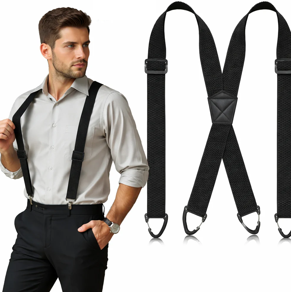 🎩 Complete your style: Classic suspenders + FREE Bow tie! 🎁