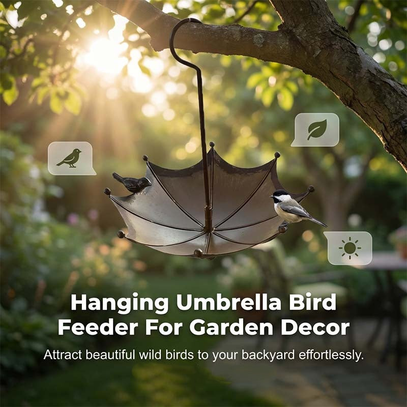 Hanging Bird Feeder & Bird Bath In Umbrella Design--Rain or Shine: The bird feeder they’ll absolutely love! 🐦☔
