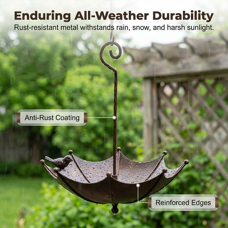 Hanging Bird Feeder & Bird Bath In Umbrella Design--Rain or Shine: The bird feeder they’ll absolutely love! 🐦☔