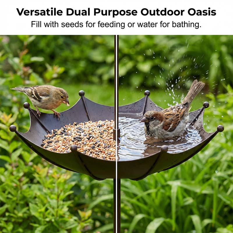 Hanging Bird Feeder & Bird Bath In Umbrella Design--Rain or Shine: The bird feeder they’ll absolutely love! 🐦☔