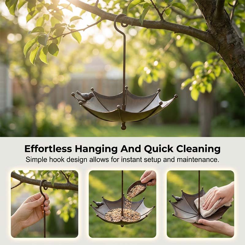 Hanging Bird Feeder & Bird Bath In Umbrella Design--Rain or Shine: The bird feeder they’ll absolutely love! 🐦☔