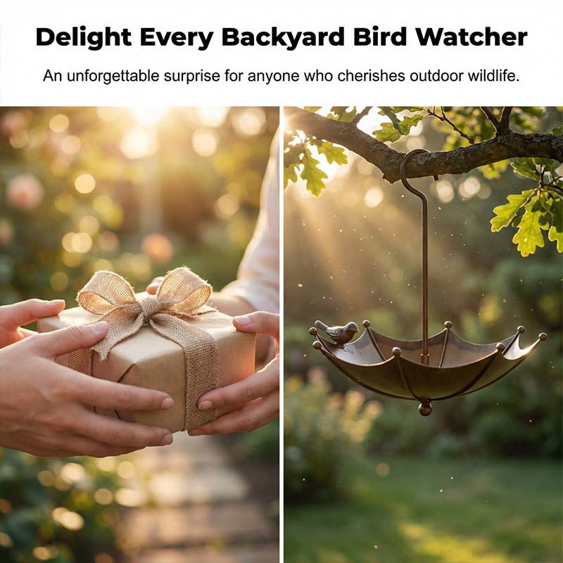 Hanging Bird Feeder & Bird Bath In Umbrella Design--Rain or Shine: The bird feeder they’ll absolutely love! 🐦☔